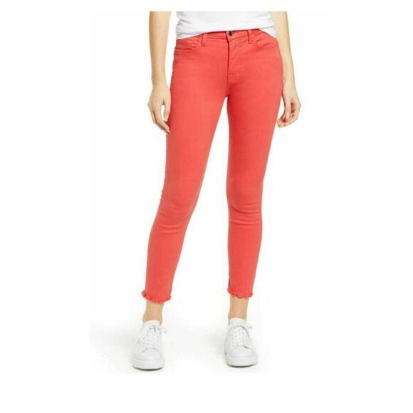 JEN7 by 7 For All Mankind Crop Skinny Jeans – Size 2 | Frayed Hem, Mid Rise, EUC - Picture 1 of 7